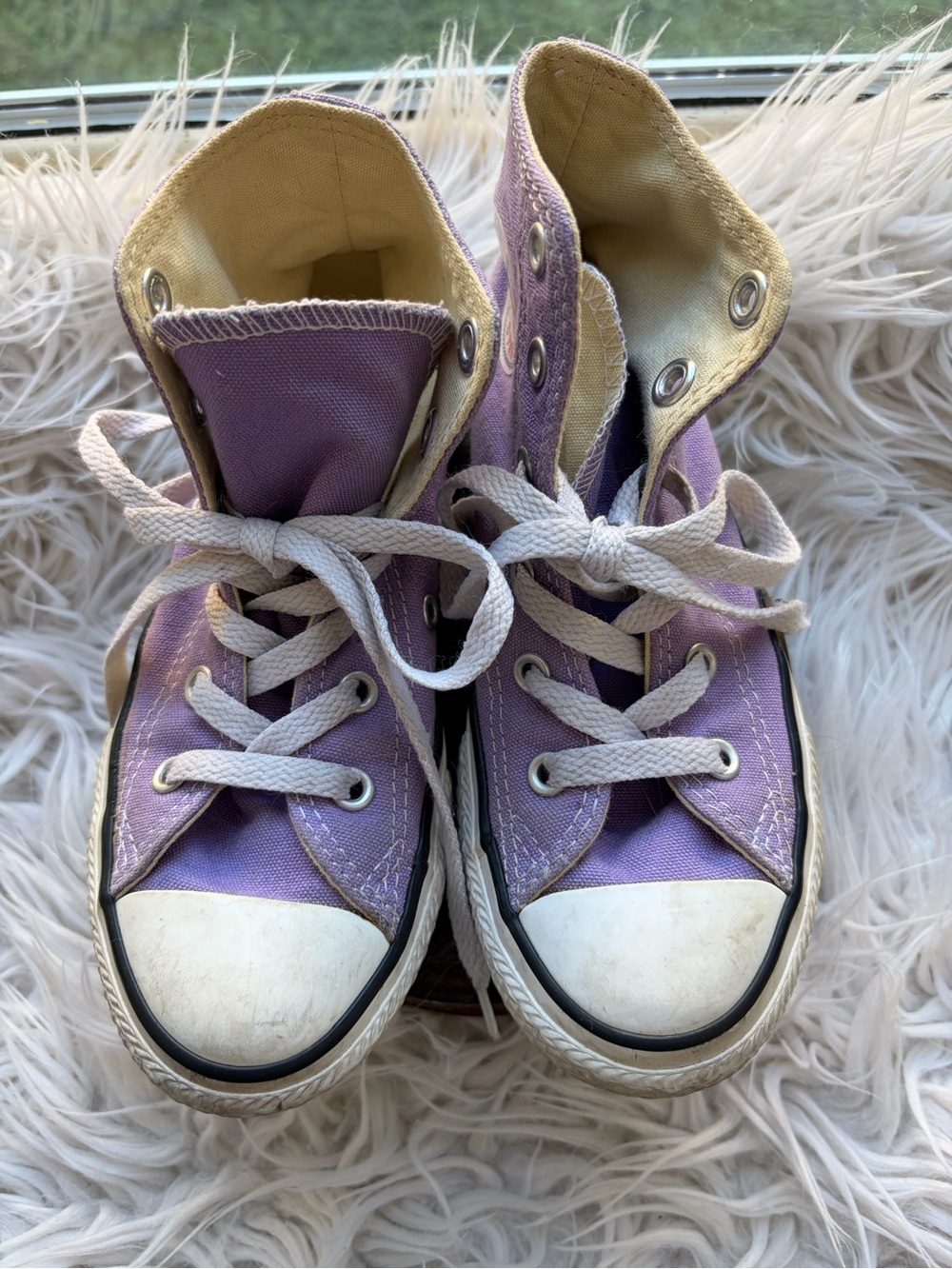 Kids Purple Lavender Converse High-Top Canvas Sneakers